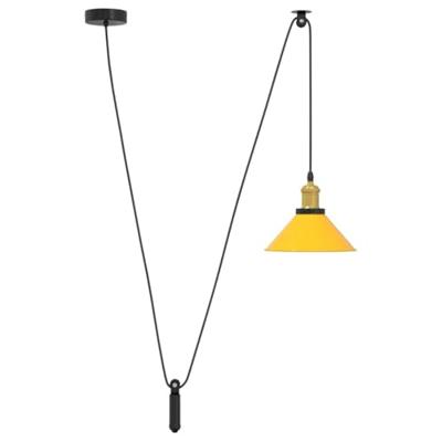 VidaXL Hanglamp in hoogte verstelbaar e27 ø22 cm metaal glanzend geel VidaXL Hanglamp in hoogte verstelbaar e27 ø22 cm metaal glanzend geel