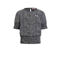WE Fashion top met all over print zwart/wit - thumbnail