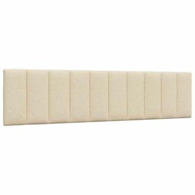 Bed met matras "Hanko" stof crèmekleurig 200x200 cm