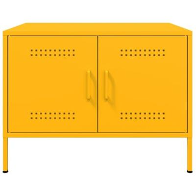 Salontafel 68x50x50,5 cm koudgewalst staal mosterdgeel