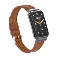 Classic leren bandje met case - Bruin - Xiaomi Smart band 7 Pro - thumbnail