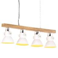 VidaXL Plafondlamp industrieel e27 mangohout wit - thumbnail