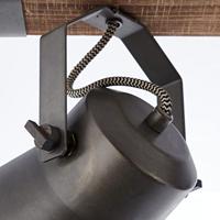 Brilliant 2-lichts plafondlampDecca zwart met bruin - 85829/46 - thumbnail