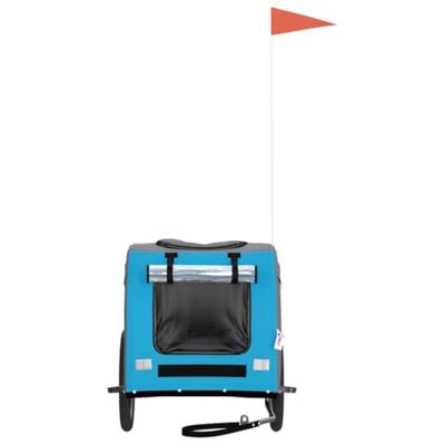 Hondenfietstrailer oxford stof en ijzer blauw en grijs - thumbnail