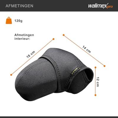 Walimex Pro Neopreen camera-beschermhoes (geschikt voor DSLR-camera) zwart/grijs, M