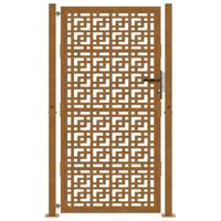 Poort met kruisontwerp 105x180 cm weervast staal - thumbnail