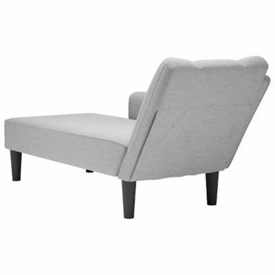 Chaise longue met rechterarmleuning stof wolk grijs Chaise longue met rechterarmleuning stof wolk grijs