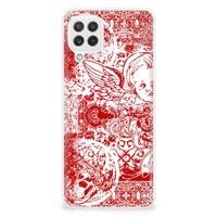 Silicone Back Case Samsung Galaxy A22 4G | M22 Angel Skull Rood - thumbnail