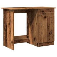 Bureau 100x50x76 cm bewerkt hout oud houtkleurig - thumbnail