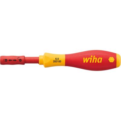 Wiha schroevendraaier met bithouder softfinish electric slimvario (rood/geel)