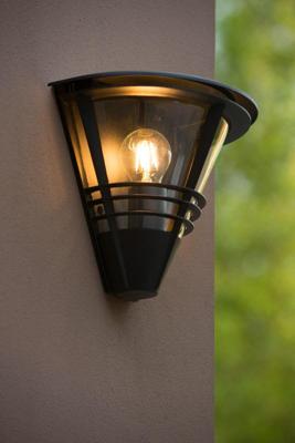 Lucide LIVIA - Wandlamp Binnen/Buiten - 1xE27 - IP44 - Zwart