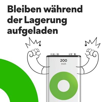 GP Oplaadbare 9V batterij (blok) ReCyko NiMH 8.4 V 200 mAh 1 stuk(s) GP Oplaadbare 9V batterij (blok) ReCyko NiMH 8.4 V 200 mAh 1 stuk(s)