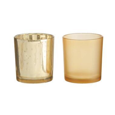 Gusta theelichthouder 7x8cm goud