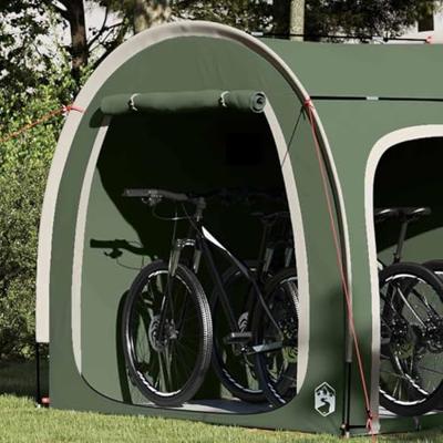 Fietstent met dak met opslag Groen 218 x 156 x 180 cm