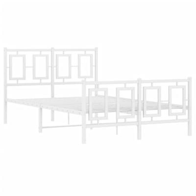 Bedframe met hoofd- en voeteneinde metaal wit 120 x 190 cm