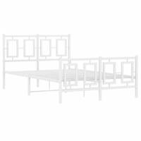 Bedframe met hoofd- en voeteneinde metaal wit 120 x 190 cm - thumbnail