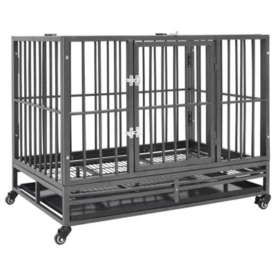 VidaXL Hondenbench met wielen 102x72x85 cm staal