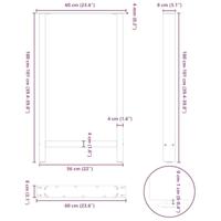 Bartafelpoten 2 st 60x(100-101) cm staal wit - thumbnail