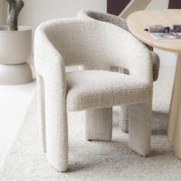 Eleonora Eetkamerstoel 'Hamilton' Grove Bouclé, kleur Beige - thumbnail