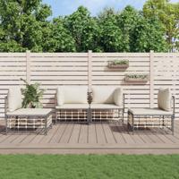 4-delige Loungeset met kussens poly rattan antracietkleurig - thumbnail