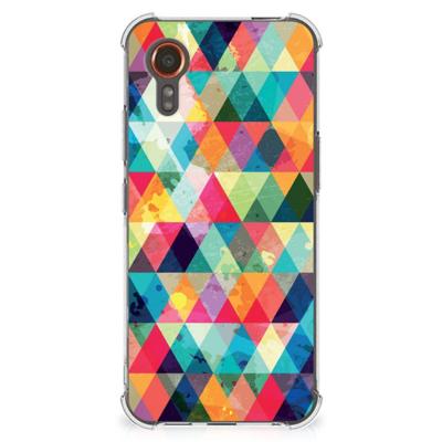 Samsung Galaxy Xcover 7 Doorzichtige Silicone Hoesje Geruit Samsung Galaxy Xcover 7 Doorzichtige Silicone Hoesje Geruit