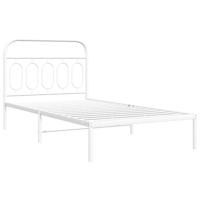 Bedframe met hoofdbord metaal wit 100x200 cm - thumbnail