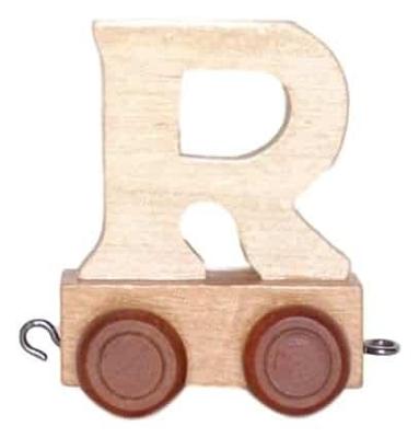 Bongers Speelgoed Houten letter r met wieltjes 6 cm hoog