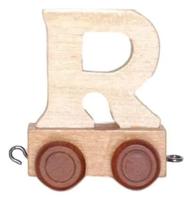 Bongers Speelgoed Houten letter r met wieltjes 6 cm hoog - thumbnail