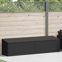 Tuinbox 220x50x58 cm poly rattan zwart - thumbnail