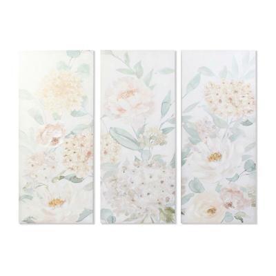 Schilderij DKD Home Decor Blommor 55 x 3 x 135 cm Shabby Chic (3 Onderdelen)