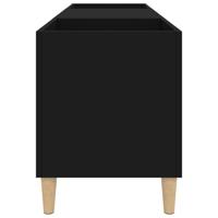 Platenkast 121x38x48 cm bewerkt hout zwart - thumbnail