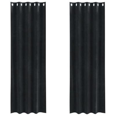 VidaXL Verduisterende gordijnen 2 pcs zwart 140 x 245 cm fluweel