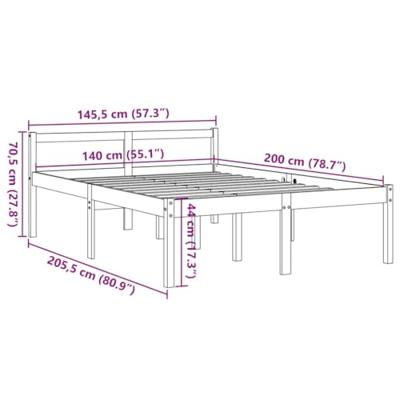 Seniorenbed massief grenenhout wasbruin 140x200 cm