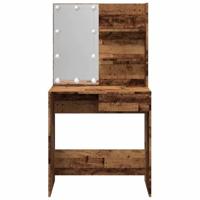 Kaptafel met LED-verlichting 74,5x40x141 cm oud houtkleurig - thumbnail