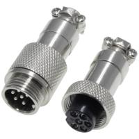 Pollin 453550 Ronde connector Stekker, Bus Totaal aantal polen: 6 1 set(s) - thumbnail