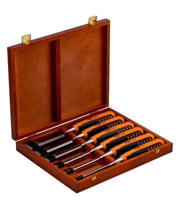 Bahco 424P-S6-EUR Set steekbeitels in houten box, 6-delig, 6, 10, 12, 18, 25, 32 mm - thumbnail
