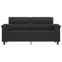 Tweezitsbank 140 cm microvezelstof zwart - thumbnail