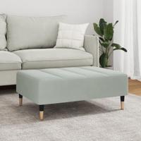 Voetenbank 77x55x31 cm fluweel lichtgrijs - thumbnail