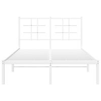 Bedframe met hoofdbord metaal wit 120x200 cm - thumbnail