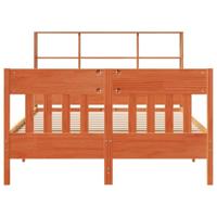 Bedframe zonder matras massief grenenhout wasbruin 160x200 cm - thumbnail