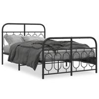 Bedframe met hoofd- en voeteneinde metaal zwart 120x190 cm - thumbnail