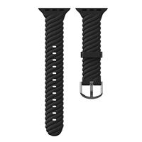 By Qubix - Siliconen 'Twist' bandje - Zwart - Compatible met Apple Watch 44mm / 45mm / 46mm / 49mm - Compatible Apple watch bandjes - thumbnail