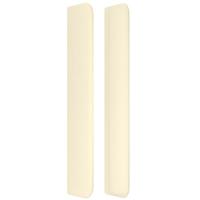 Hoofdbord met randen 103x16x118/128 cm kunstleer crèmekleurig - thumbnail