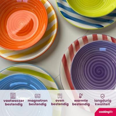 Cookinglife Diepe Borden / Pastaborden Summer Vibes ø 21 cm - 6 stuks