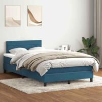 Boxspring met matras en LED fluweel donkerblauw 120x210 cm - thumbnail