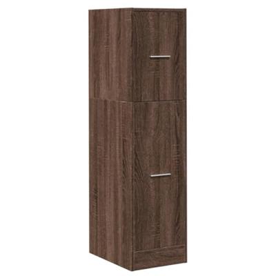 Apothekerskast 30x41x118 cm bewerkt hout bruin eikenkleurig - thumbnail