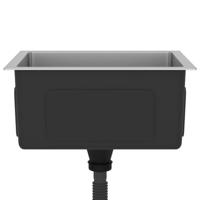 Gootsteen met afvoer handgemaakt roestvrij staal - thumbnail