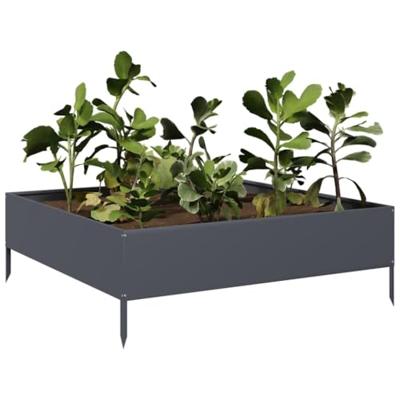 Plantenbak verhoogd 100x100x33,5 cm staal antracietkleurig