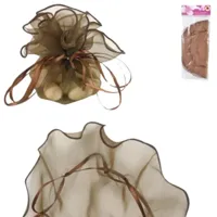 Geschenkverpakking tule bruin 10 stuks | 24 stuks - thumbnail