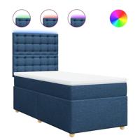 Boxspring met matras stof blauw 80x200 cm - thumbnail